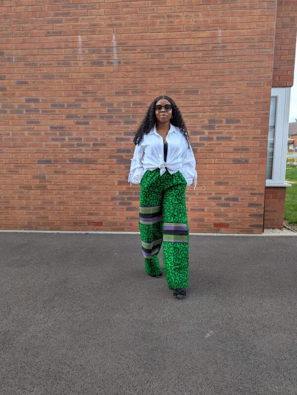 Ankara with aso oke pant