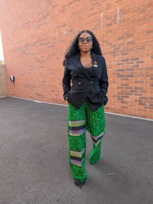 Ankara with aso oke pant