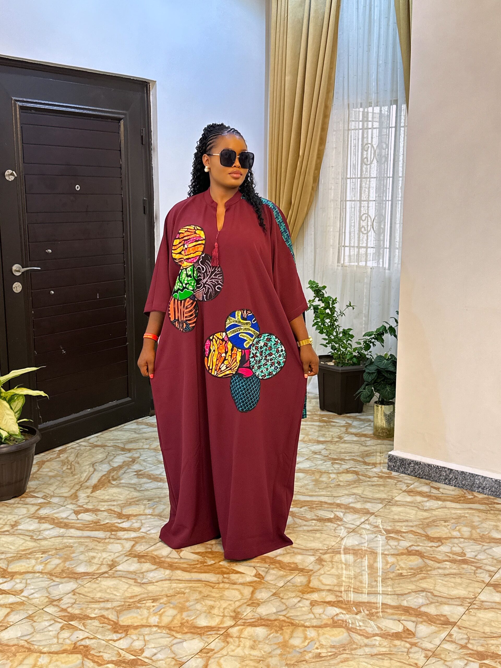 Agbeke Ankara Patch Combo (Maroon)