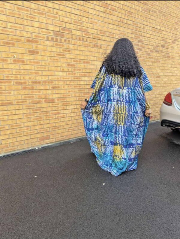 Agbeke Adire Multicoloured 2 Piece (Dress and Kimono)