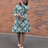 Agbeke Ankara Snatched Back Shirt Dress