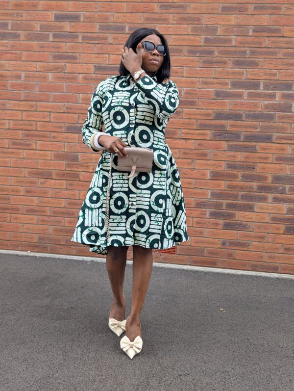 Agbeke Ankara Snatched Back Shirt Dress