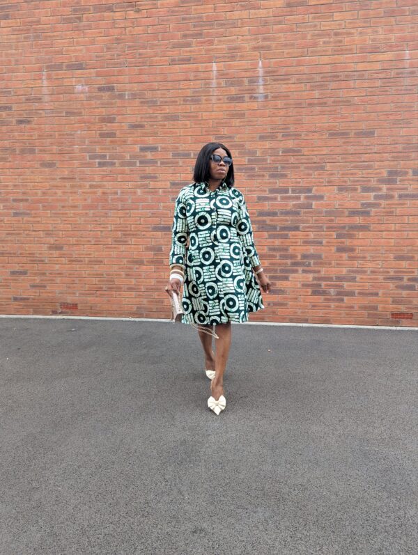 Agbeke Ankara Snatched Back Shirt Dress