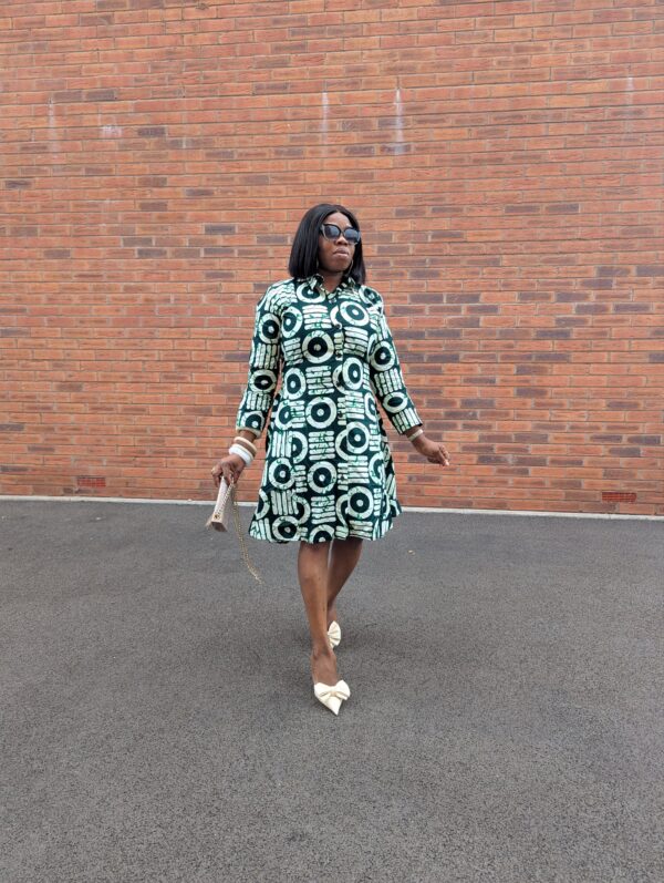 Agbeke Ankara Snatched Back Shirt Dress