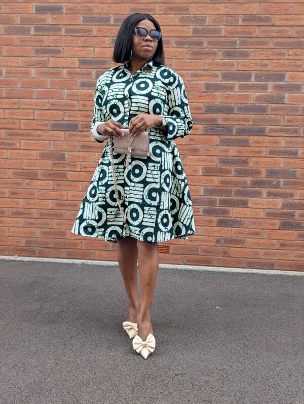 Agbeke Ankara Snatched Back Shirt Dress
