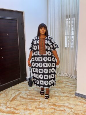 Agbeke Ankara and Aso-oke Mid-Kaftan