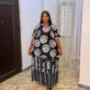 Agbeke Ankara Black and white 2 Tone Kaftan
