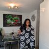 Linda Ankara Black and white 2 Tone Kaftan