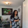 Linda Ankara Black and white 2 Tone Kaftan