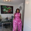 Daniella Adire Smokey Jumpsuit (Purple)