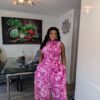 Daniella Adire Smokey Jumpsuit (Purple)