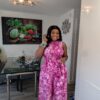 Daniella Adire Smokey Jumpsuit (Purple)