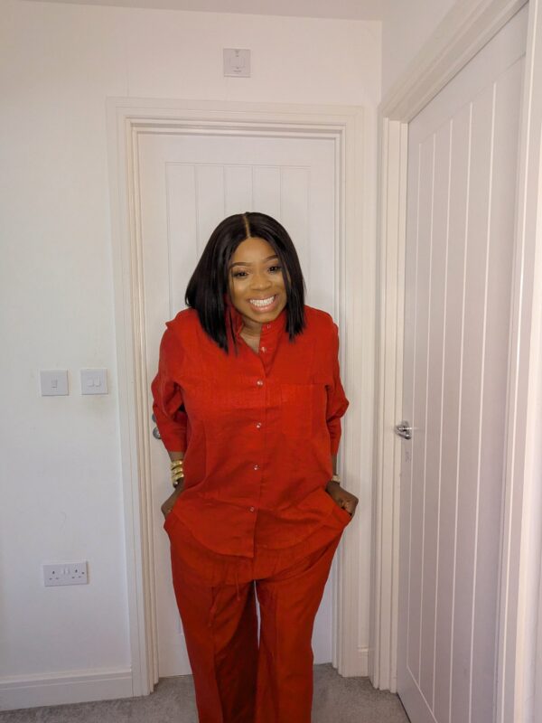 Agbeke Red 2 Piece Linen Set