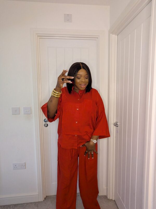 Agbeke Red 2 Piece Linen Set