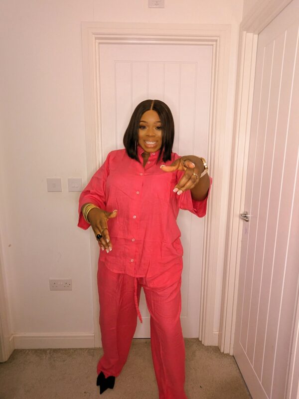 Agbeke Pink 2 piece Linen Set