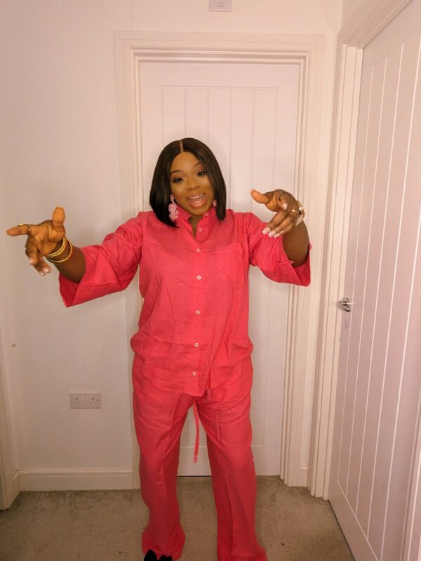 Agbeke Pink 2 piece Linen Set