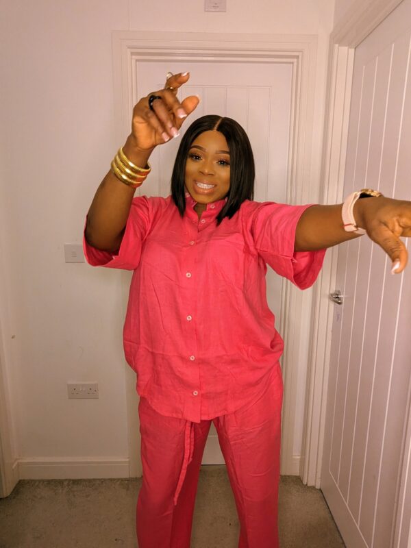 Agbeke Pink 2 piece Linen Set