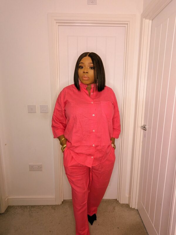 Agbeke Pink 2 piece Linen Set