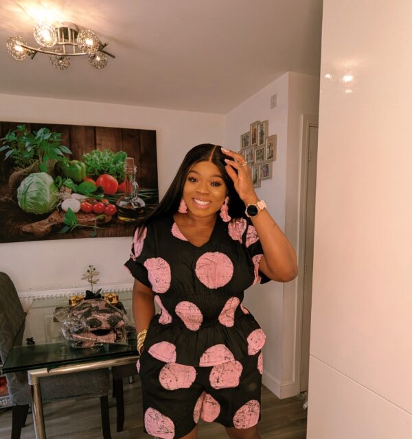 Agbeke Adire 2 Piece Short Set (Pink)