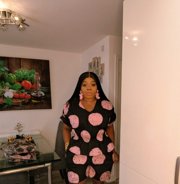 Agbeke Adire 2 Piece Short Set (Pink)