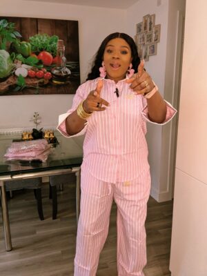 Amari Crepe 2 Piece Trouser Set (Pink)
