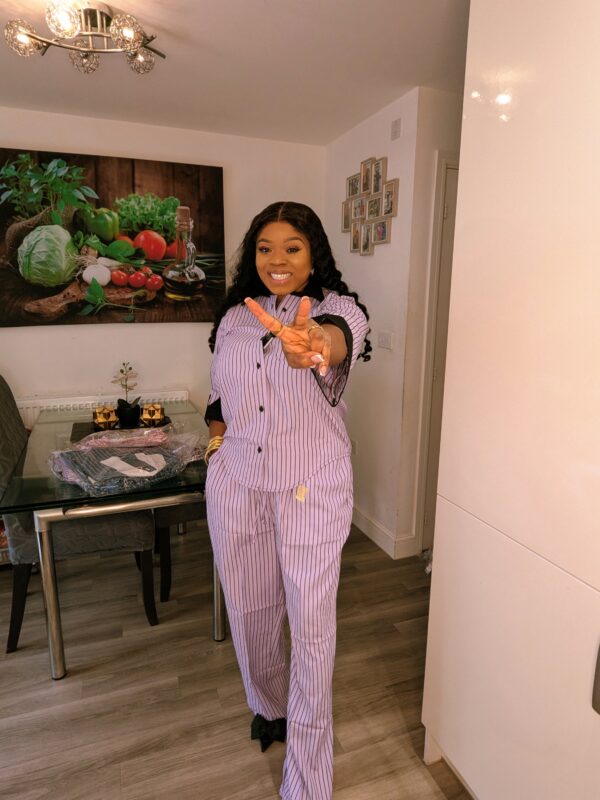 Agbeke Crepe 2 Piece Trouser Set (Lilac)