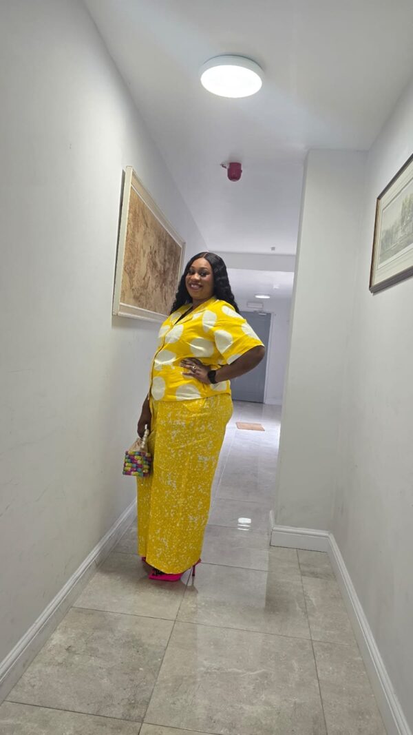 Agbeke Adire 2 Piece Trouser Set (Yellow)