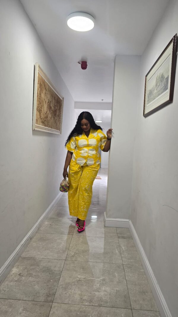 Agbeke Adire 2 Piece Trouser Set (Yellow)