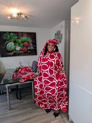 Adanna Silk Bubu (Red)