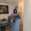Monica Blue Crepe and Ankara Patch Bubu