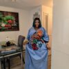 Monica Blue Crepe and Ankara Patch Bubu