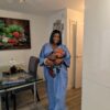 Monica Blue Crepe and Ankara Patch Bubu