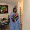 Monica Blue Crepe and Ankara Patch Bubu