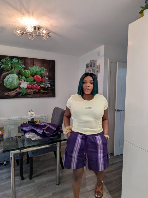 Oyin Aso-oke Short (Purple)