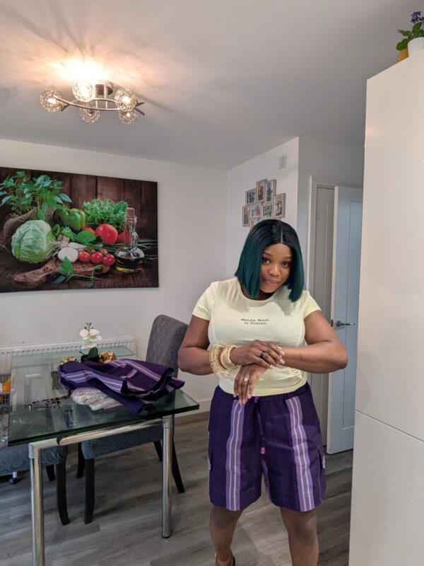 Oyin Aso-oke Short (Purple)