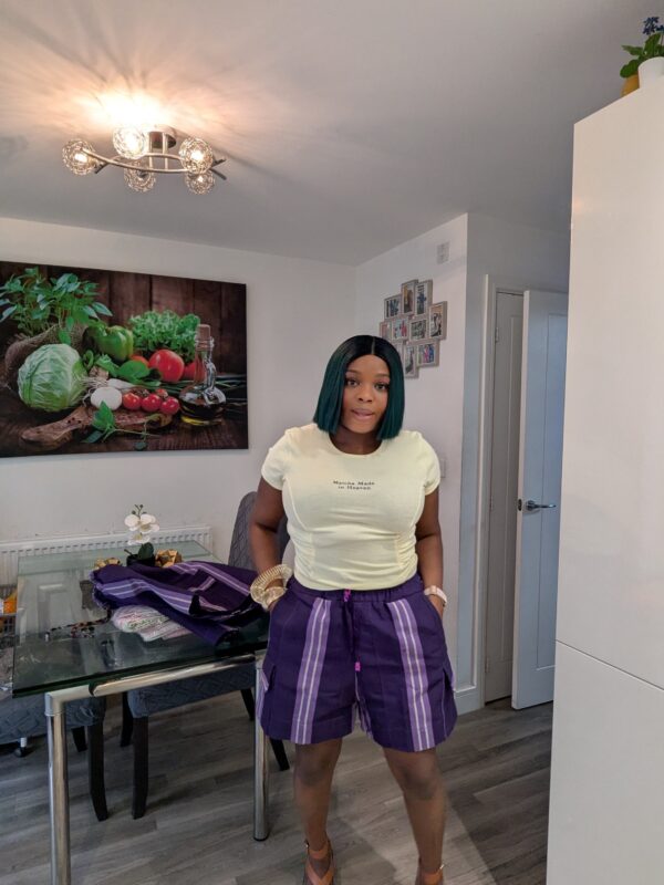 Oyin Aso-oke Short (Purple)