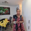 Adanna Ankara Pink and Black Bow Dress