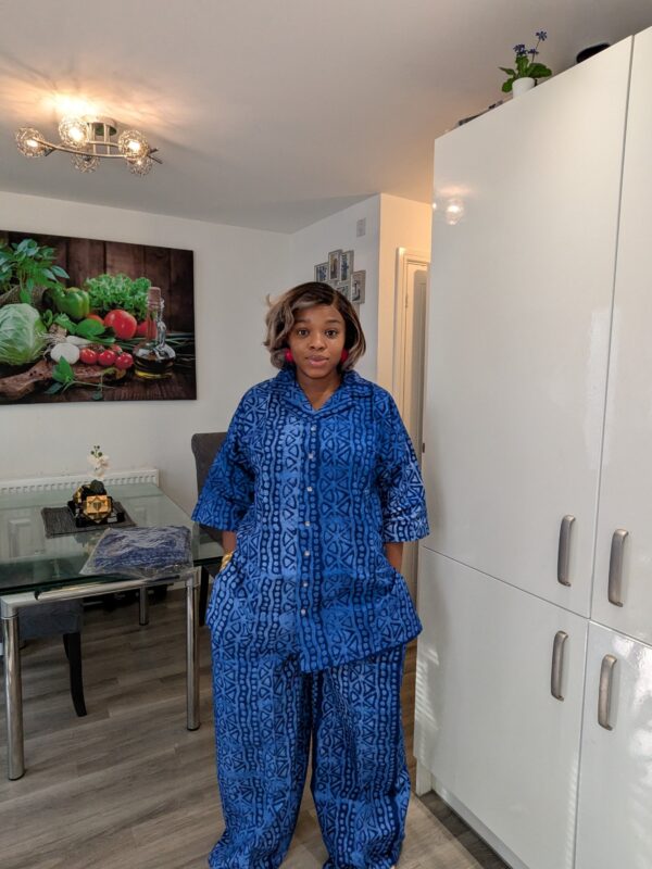 2026/08/1001722481-scaled.jpg Oge Adire Cotton 2 Piece Shirt Set
Fit up to size 24
