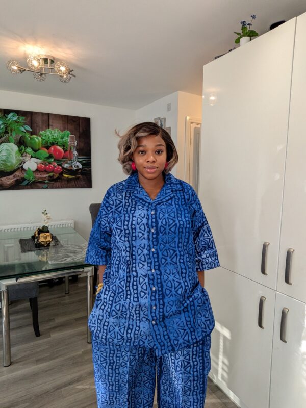 2026/08/1001722484-scaled.jpg Oge Adire Cotton 2 Piece Shirt Set
Fit up to size 24
